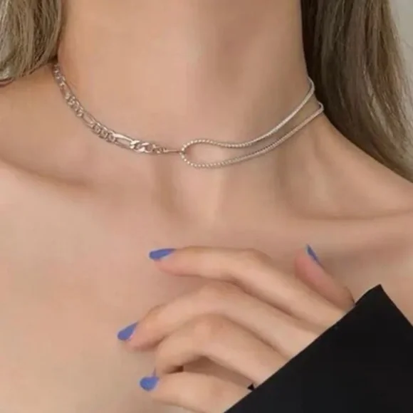 COPY - Sterling Silver Crystal Pave Chain Link Choker Necklace
Brand New - Picture 6 of 6